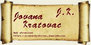 Jovana Kratovac vizit kartica